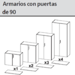 Armario monocolor puertas altascon cierre ancho 90 cm Anbo Suministros, especialistas en venta de mobiliario de oficina en Barcelona