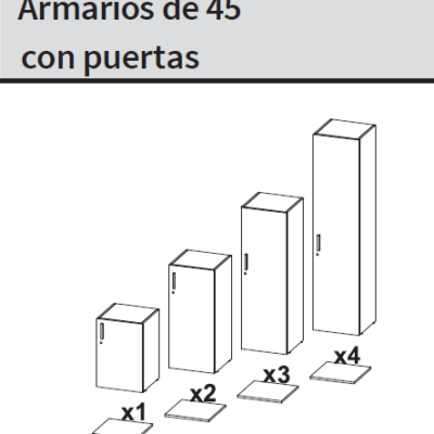 Armarios monocolor puertas con cierre ancho 45 cm Anbo Suministros, especialistas en venta de mobiliario de oficina en Barcelona