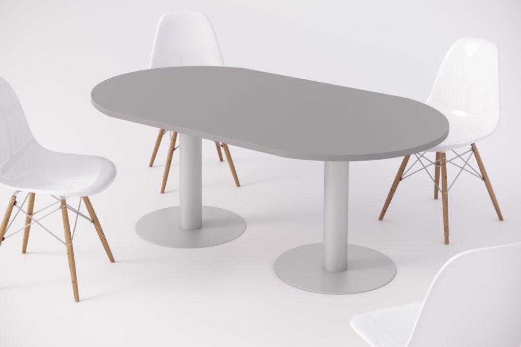 Mesa de juntas ovalada de dos patas metálicas: elegancia y funcionalidad para tus reuniones